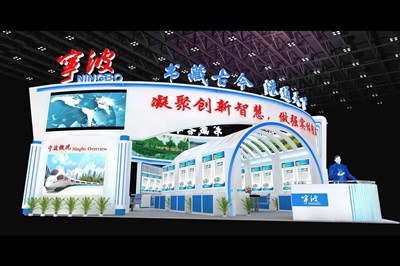 144平米展臺設計制作：四面開口/現(xiàn)代/木質(zhì)結構/白色，為成就招商展展商而作（免費使用）