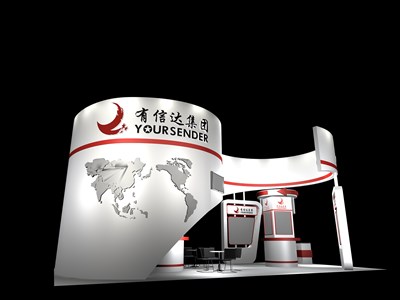 72平米展臺設(shè)計制作：四面開口/現(xiàn)代/木質(zhì)結(jié)構(gòu)/白色，為交通物流展展商而作（免費使用）