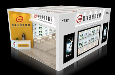 72平米展臺(tái)設(shè)計(jì)制作：一面開口/現(xiàn)代/木質(zhì)結(jié)構(gòu)/白色，為工藝品展展商而作（免費(fèi)使用）