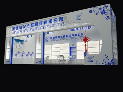 36平米展臺(tái)設(shè)計(jì)制作：一面開口/中式/木質(zhì)結(jié)構(gòu)/白色，為工藝品展展商而作（免費(fèi)使用）