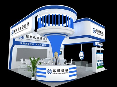52.5平米展臺(tái)設(shè)計(jì)制作：三面開(kāi)口/現(xiàn)代/木質(zhì)結(jié)構(gòu)/藍(lán)色，為機(jī)械展展商而作（免費(fèi)使用）