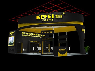 54平米展臺(tái)設(shè)計(jì)制作：二面開口/現(xiàn)代/木質(zhì)結(jié)構(gòu)/黑色，為機(jī)械展展商而作（免費(fèi)使用）
