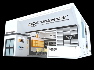 81平米展臺設計制作：一面開口/現(xiàn)代/木質(zhì)結構/白色，為五金展展商而作（免費使用）