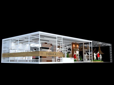 210平米展臺設計制作：二面開口/現代/桁架結構/白色，為內衣展展商而作（免費使用）