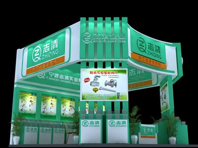 36平米展臺(tái)設(shè)計(jì)制作：三面開(kāi)口/現(xiàn)代/木質(zhì)結(jié)構(gòu)/綠色，為五金展展商而作（免費(fèi)使用）