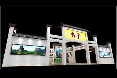 225平米展臺(tái)設(shè)計(jì)制作：四面開口/中式/木質(zhì)結(jié)構(gòu)/白色，為文博會(huì)展商而作（免費(fèi)使用）