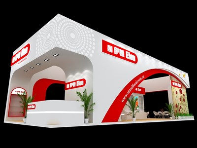 90平米展臺(tái)設(shè)計(jì)制作：四面開口/現(xiàn)代/木質(zhì)結(jié)構(gòu)/白色，為文具圖書展展商而作（免費(fèi)使用）