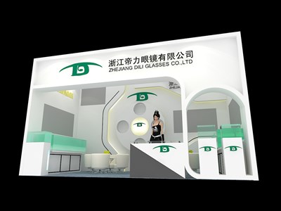 18平米展臺設(shè)計制作：一面開口/現(xiàn)代/木質(zhì)結(jié)構(gòu)/白色，為眼鏡展展商而作（免費使用）