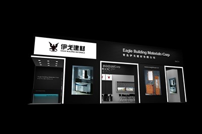 72平米展臺(tái)設(shè)計(jì)制作：二面開口/現(xiàn)代/木質(zhì)結(jié)構(gòu)/黑色，為衛(wèi)浴展展商而作（免費(fèi)使用）