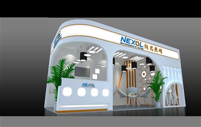 18平米展臺設計制作：二面開口/前衛(wèi)/木質(zhì)結(jié)構(gòu)/白色，為照明展展商而作（免費使用）