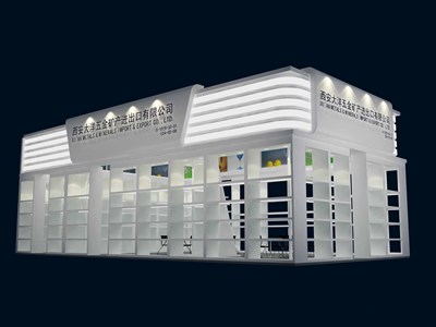 72平米展臺設(shè)計制作：二面開口/現(xiàn)代/木質(zhì)結(jié)構(gòu)/白色，為玩具展展商而作（免費(fèi)使用）