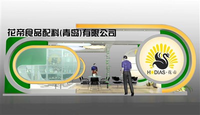 54平米展臺設(shè)計制作：一面開口/現(xiàn)代/木質(zhì)結(jié)構(gòu)/白色，為食品展展商而作（免費(fèi)使用）