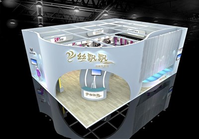130平米展臺設(shè)計制作：二面開口/現(xiàn)代/木質(zhì)結(jié)構(gòu)/白色，為服裝展展商而作（免費使用）