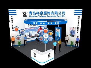 36平米展臺設(shè)計制作：三面開口/現(xiàn)代/木質(zhì)結(jié)構(gòu)/白色，為服裝展展商而作（免費使用）