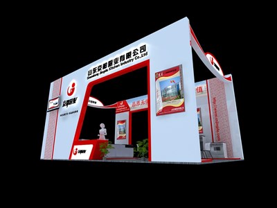 54平米展臺設(shè)計制作：四面開口/現(xiàn)代/木質(zhì)結(jié)構(gòu)/白色，為食品展展商而作（免費使用）