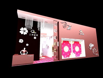 90平米展臺設(shè)計制作：一面開口/現(xiàn)代/木質(zhì)結(jié)構(gòu)/彩色，為紡織展展商而作（免費使用）