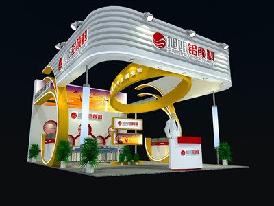 54平米展臺(tái)設(shè)計(jì)制作：三面開口/現(xiàn)代/木質(zhì)結(jié)構(gòu)/白色，為文具圖書展展商而作（免費(fèi)使用）