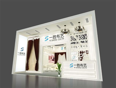 56平米展臺設(shè)計(jì)制作：一面開口/歐式/木質(zhì)結(jié)構(gòu)/白色，為紡織展展商而作（免費(fèi)使用）