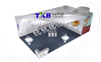 112平米展臺設計制作：二面開口/現(xiàn)代/木質(zhì)結構/白色，為電子展展商而作（免費使用）