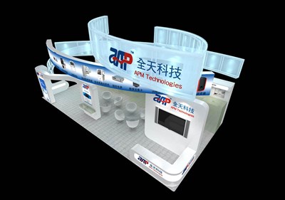 72平米展臺設(shè)計制作：四面開口/現(xiàn)代/木質(zhì)結(jié)構(gòu)/白色，為安防展展商而作（免費使用）