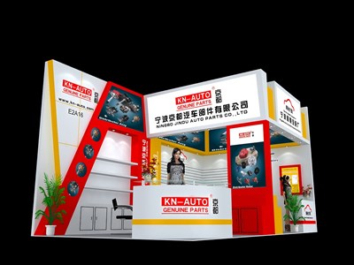 36平米展臺(tái)設(shè)計(jì)制作：二面開口/現(xiàn)代/木質(zhì)結(jié)構(gòu)/白色，為汽配展展商而作（免費(fèi)使用）