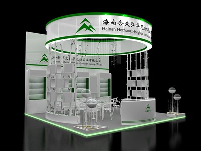 36平米展臺(tái)設(shè)計(jì)制作：三面開口/現(xiàn)代/木質(zhì)結(jié)構(gòu)/白色，為美博會(huì)展商而作（免費(fèi)使用）