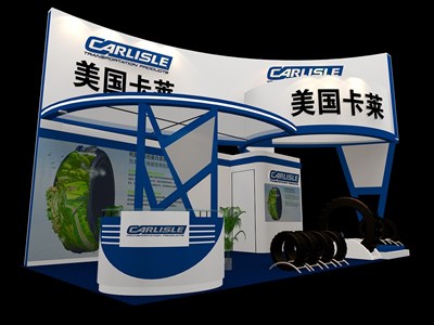 36平米展臺設(shè)計制作：三面開口/現(xiàn)代/木質(zhì)結(jié)構(gòu)/藍色，為汽配展展商而作（免費使用）