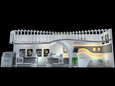 39平米展臺(tái)設(shè)計(jì)制作：二面開口/現(xiàn)代/木質(zhì)結(jié)構(gòu)/白色，為汽配展展商而作（免費(fèi)使用）