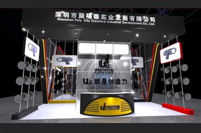 144平米展臺設(shè)計制作：四面開口/現(xiàn)代/木質(zhì)結(jié)構(gòu)/黑色，為家電展展商而作（免費使用）
