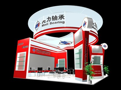 36平米展臺(tái)設(shè)計(jì)制作：三面開(kāi)口/現(xiàn)代/木質(zhì)結(jié)構(gòu)/紅色，為汽配展展商而作（免費(fèi)使用）