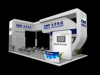 72平米展臺設(shè)計制作：四面開口/現(xiàn)代/木質(zhì)結(jié)構(gòu)/白色，為機械展展商而作（免費使用）