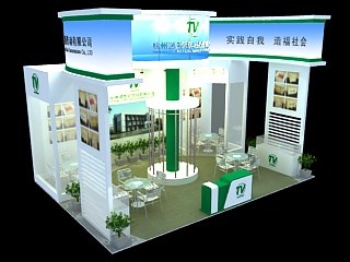 36平米展臺(tái)設(shè)計(jì)制作：三面開口/前衛(wèi)/木質(zhì)結(jié)構(gòu)/白色，為機(jī)械展展商而作（免費(fèi)使用）