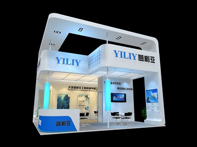 39平米展臺設(shè)計制作：二面開口/現(xiàn)代/木質(zhì)結(jié)構(gòu)/白色，為汽配展展商而作（免費使用）