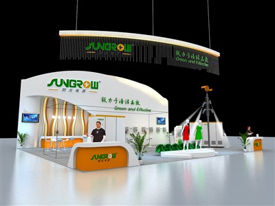 210平米展臺設(shè)計(jì)制作：三面開口/現(xiàn)代/木質(zhì)結(jié)構(gòu)/橙色，為機(jī)械展展商而作（免費(fèi)使用）