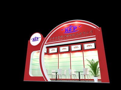 18平米展臺設計制作：一面開口/現(xiàn)代/木質結構/紅色，為家電展展商而作（免費使用）