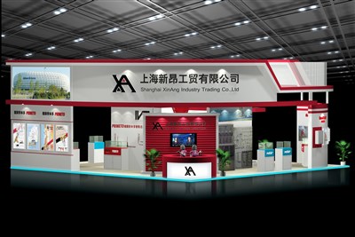 144平米展臺設(shè)計制作：四面開口/現(xiàn)代/木質(zhì)結(jié)構(gòu)/白色，為家電展展商而作（免費使用）
