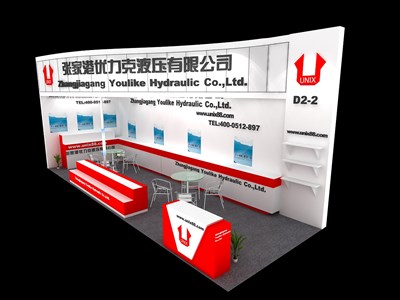 27平米展臺設(shè)計制作：二面開口/現(xiàn)代/木質(zhì)結(jié)構(gòu)/白色，為汽配展展商而作（免費使用）