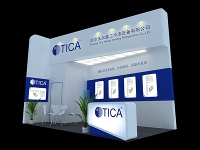 18平米展臺(tái)設(shè)計(jì)制作：二面開(kāi)口/現(xiàn)代/木質(zhì)結(jié)構(gòu)/藍(lán)色，為汽配展展商而作（免費(fèi)使用）