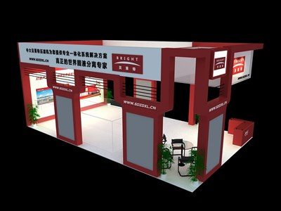 60平米展臺(tái)設(shè)計(jì)制作：三面開口/現(xiàn)代/木質(zhì)結(jié)構(gòu)/紅色，為汽配展展商而作（免費(fèi)使用）
