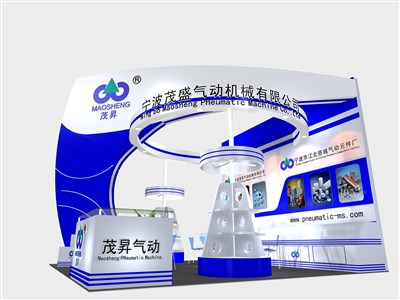 36平米展臺設(shè)計(jì)制作：三面開口/前衛(wèi)/木質(zhì)結(jié)構(gòu)/藍(lán)色，為汽配展展商而作（免費(fèi)使用）