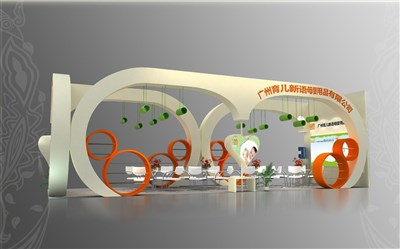 72平米展臺設計制作：一面開口/現(xiàn)代/木質(zhì)結構/白色，為嬰幼展展商而作（免費使用）
