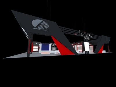 720平米展臺設計制作：四面開口/現(xiàn)代/木質(zhì)結構/黑色，為電子展展商而作（免費使用）