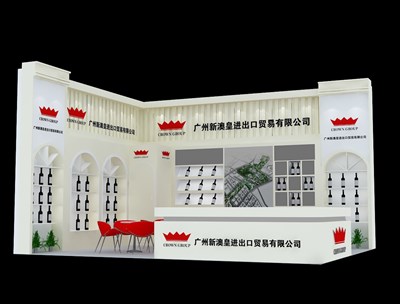 45平米展臺設計制作：二面開口/歐式/木質結構/米色，為糖酒展展商而作（免費使用）