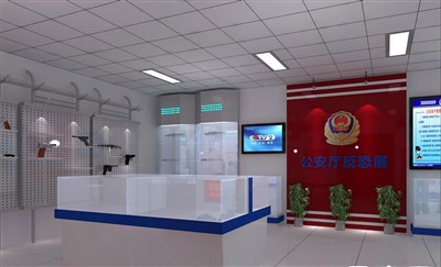 59.5平米展廳設計制作：現(xiàn)代/白色，產(chǎn)品類展廳-公安廳反抗展廳（免費使用）