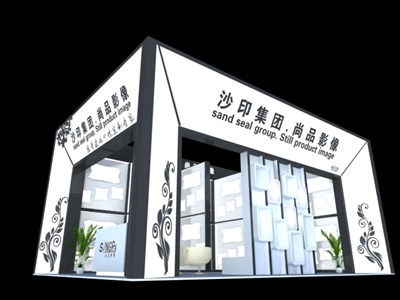54平米展臺(tái)設(shè)計(jì)制作：二面開口/現(xiàn)代/木質(zhì)結(jié)構(gòu)/白色，為綜合展展商而作（免費(fèi)使用）