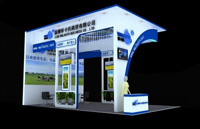 54平米展臺設(shè)計制作：三面開口/現(xiàn)代/木質(zhì)結(jié)構(gòu)/白色，為綜合展展商而作（免費(fèi)使用）
