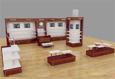 42平米展廳設(shè)計(jì)制作：現(xiàn)代/咖啡色，產(chǎn)品類(lèi)展廳-迪奧克斯男鞋展廳（免費(fèi)使用）