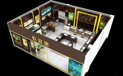 137.5平米展廳設(shè)計(jì)制作：現(xiàn)代/咖啡色，產(chǎn)品類(lèi)展廳-乾宜德產(chǎn)品展廳（免費(fèi)使用）