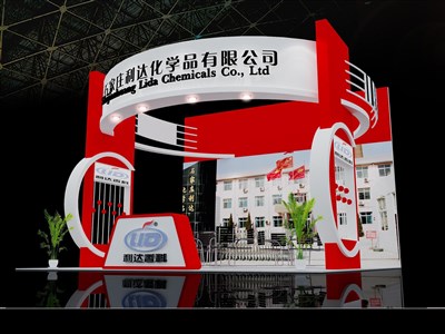 36平米展臺設(shè)計制作：三面開口/現(xiàn)代/木質(zhì)結(jié)構(gòu)/粉色，為化工展展商而作（免費使用）