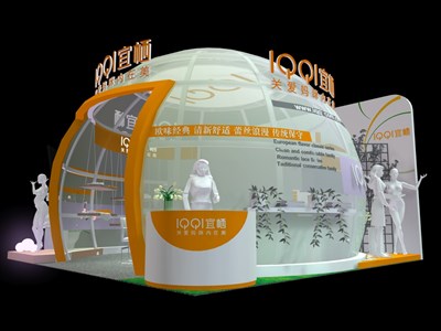 36平米展臺設計制作：一面開口/現(xiàn)代/型材結構/白色，為嬰幼展展商而作（免費使用）